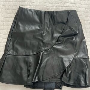 Privy Black Faux Leather Pencil Skirt